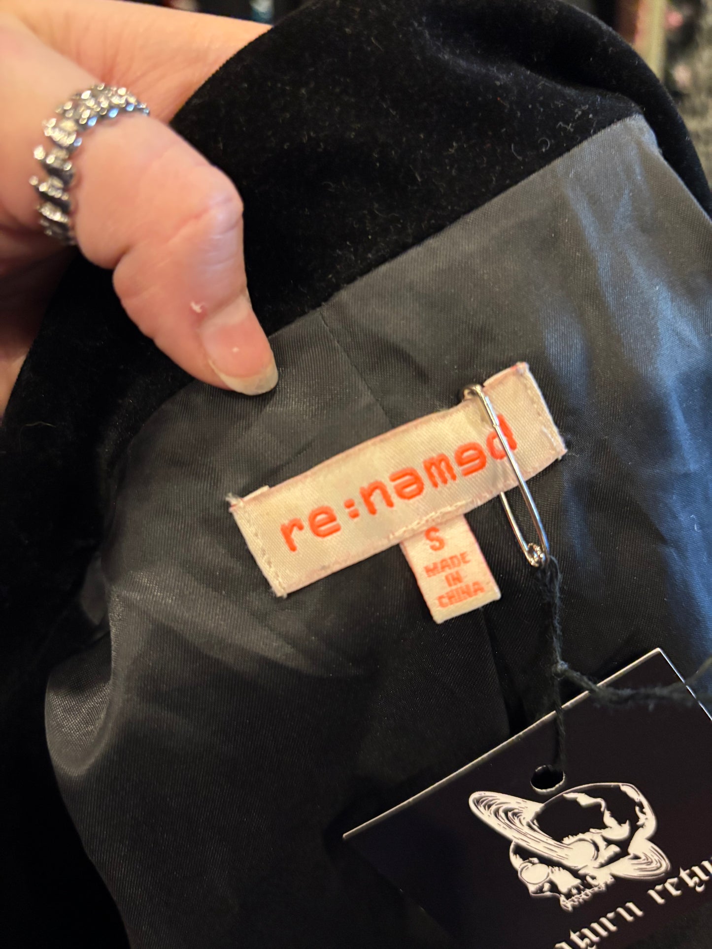 RE:NAMED Black Velvet Moto Jacket