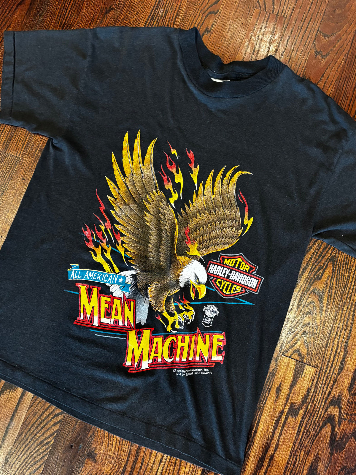 Vintage 1988 Harley-Davidson “Mean Machine” Fiery Eagle Short Sleeve T-Shirt