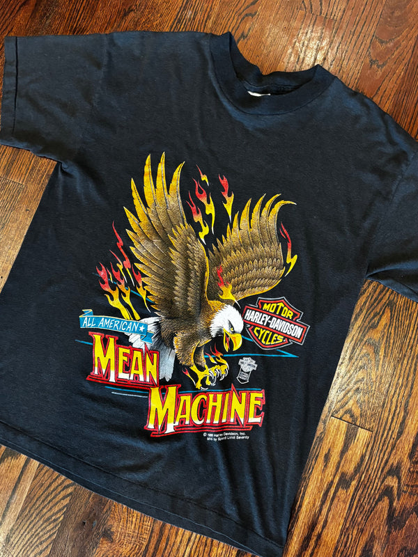 Vintage 1988 Harley-Davidson “Mean Machine” Fiery Eagle Short Sleeve T-Shirt