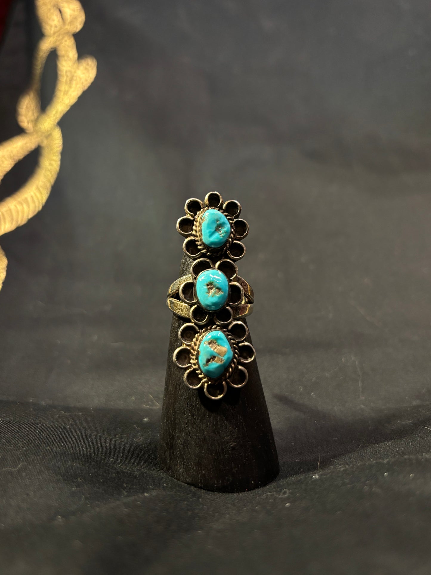 Triple Flower Turquoise Ring