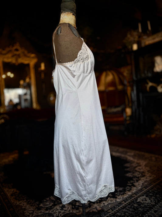 Champaigne Lace Trim Slip Dress