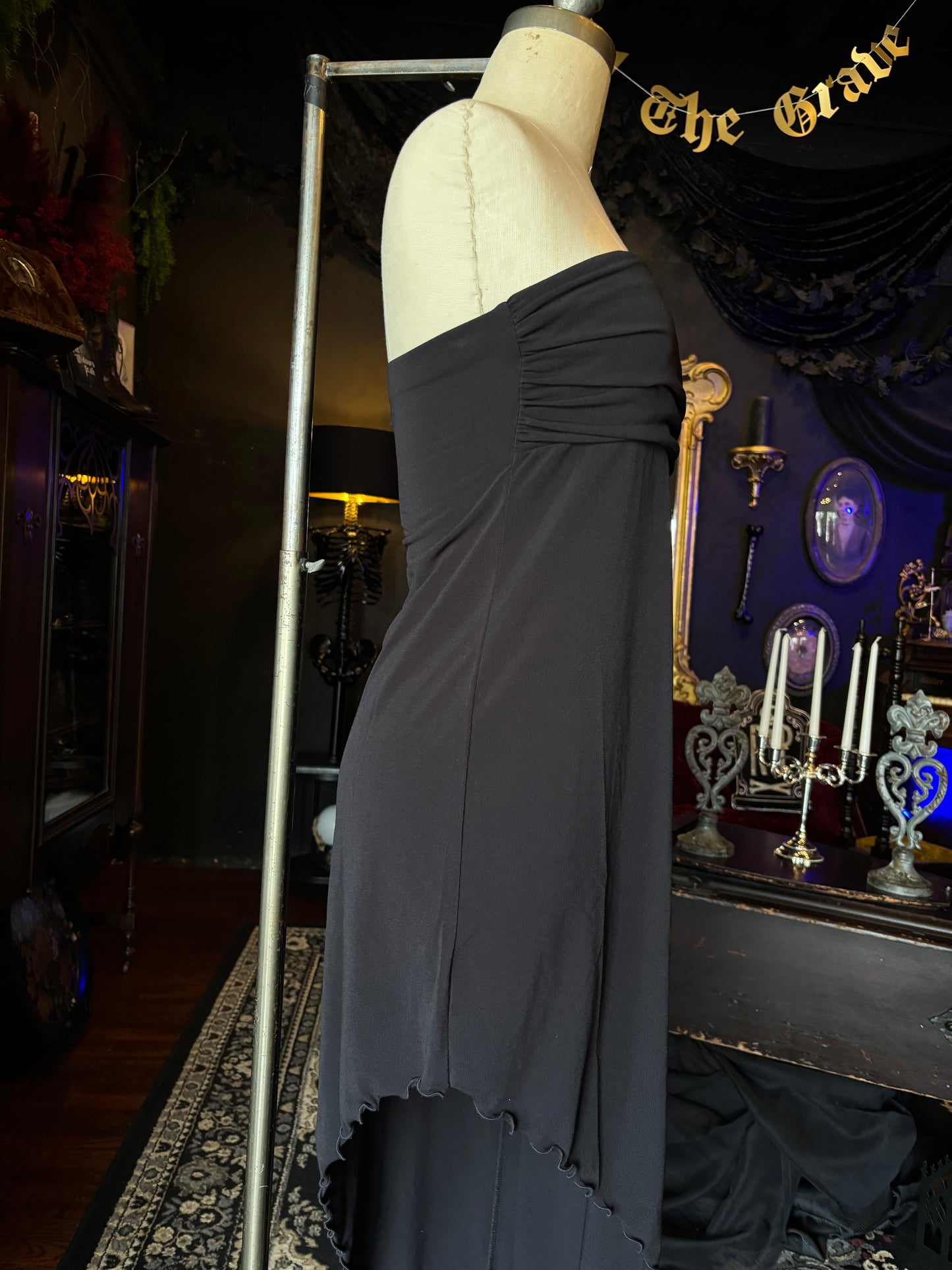 Urban Outfitters Y2K Strapless Asymmetrical Cocktail Dress