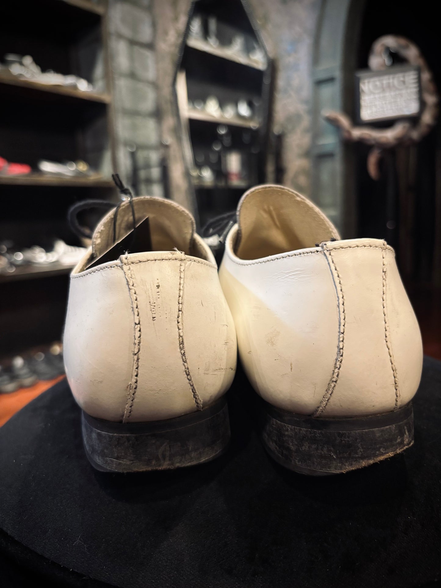 Super pointy White Mens Dress shoes