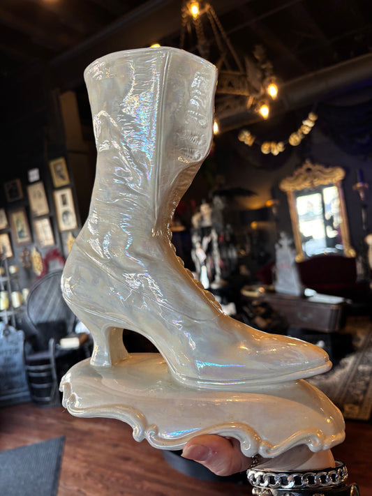 Iridescent Ceramic Antique boot Vase