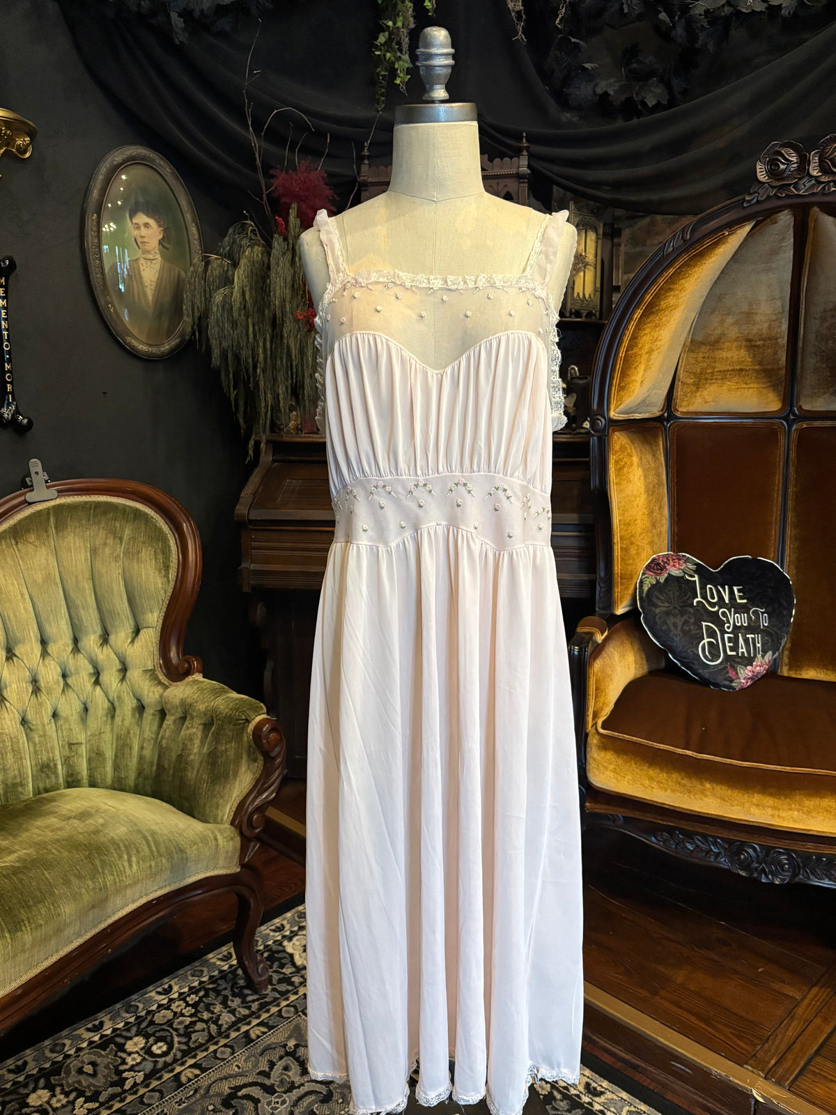 60s Baby Pink Baby Doll Slip Dress