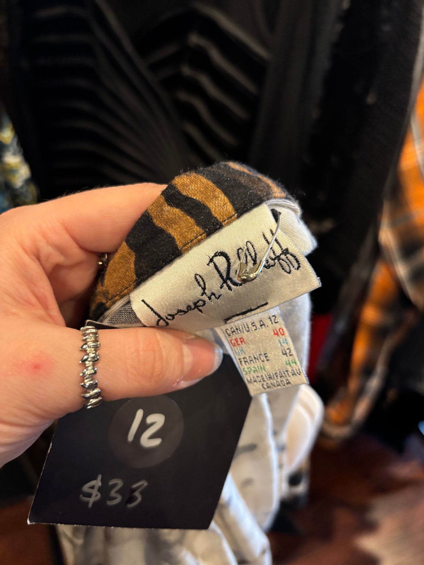 Vintage Joseph Ribhoff Cropped Animal Print Blazer