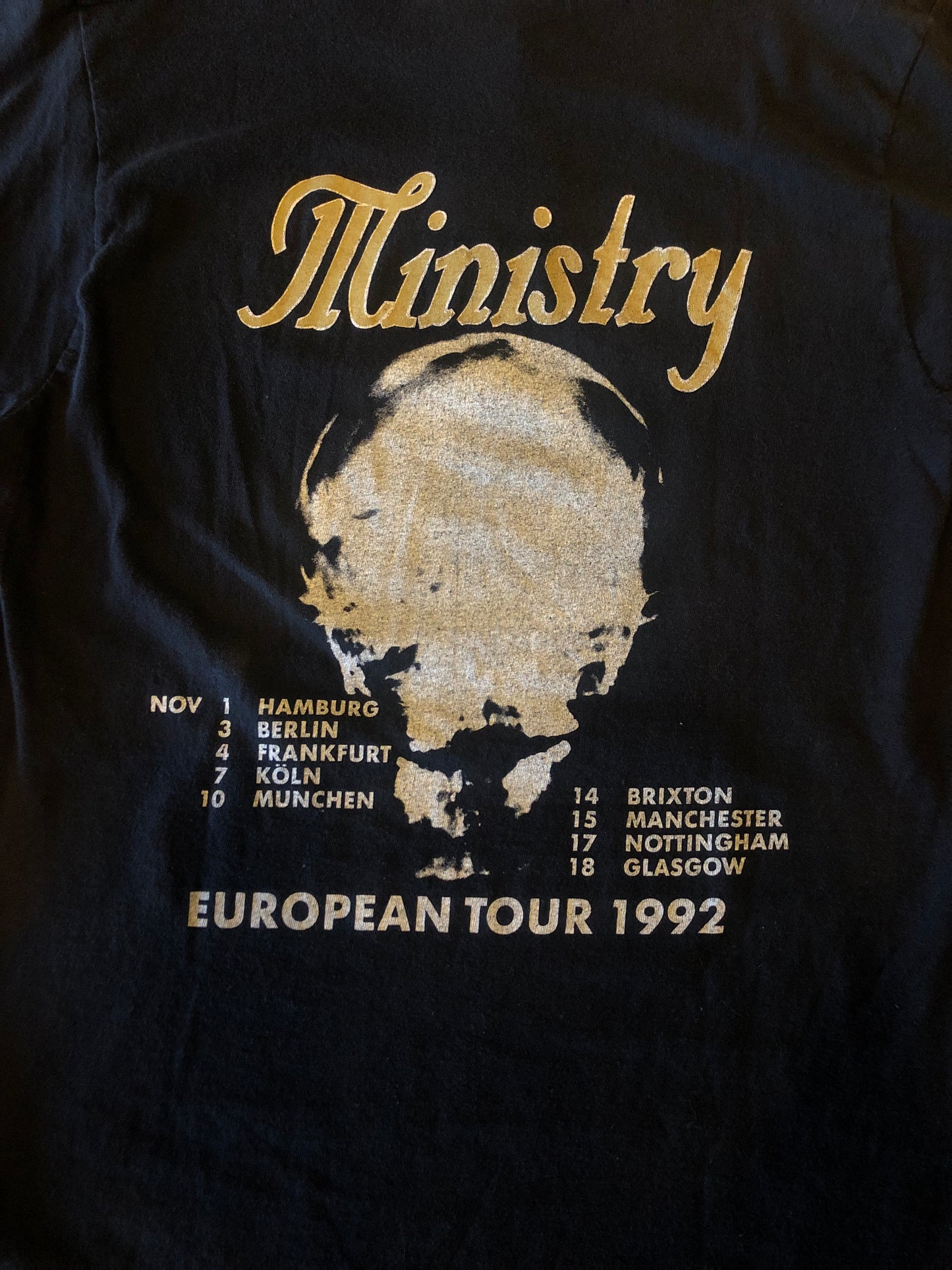 Vintage Ministry 1992 “The Mind is a Terrible Thing to Waste” Euro Tour Merch T-Shirt