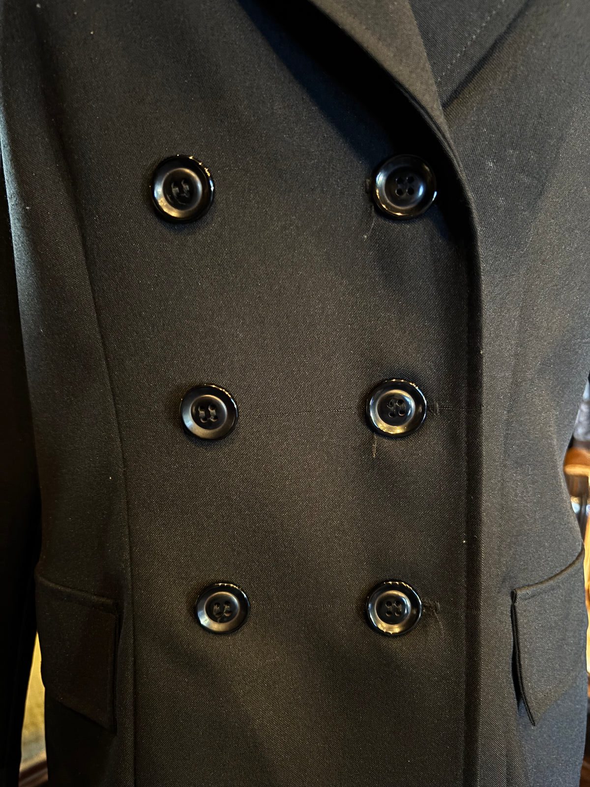 90s Vintage Double Breasted Black Blazer