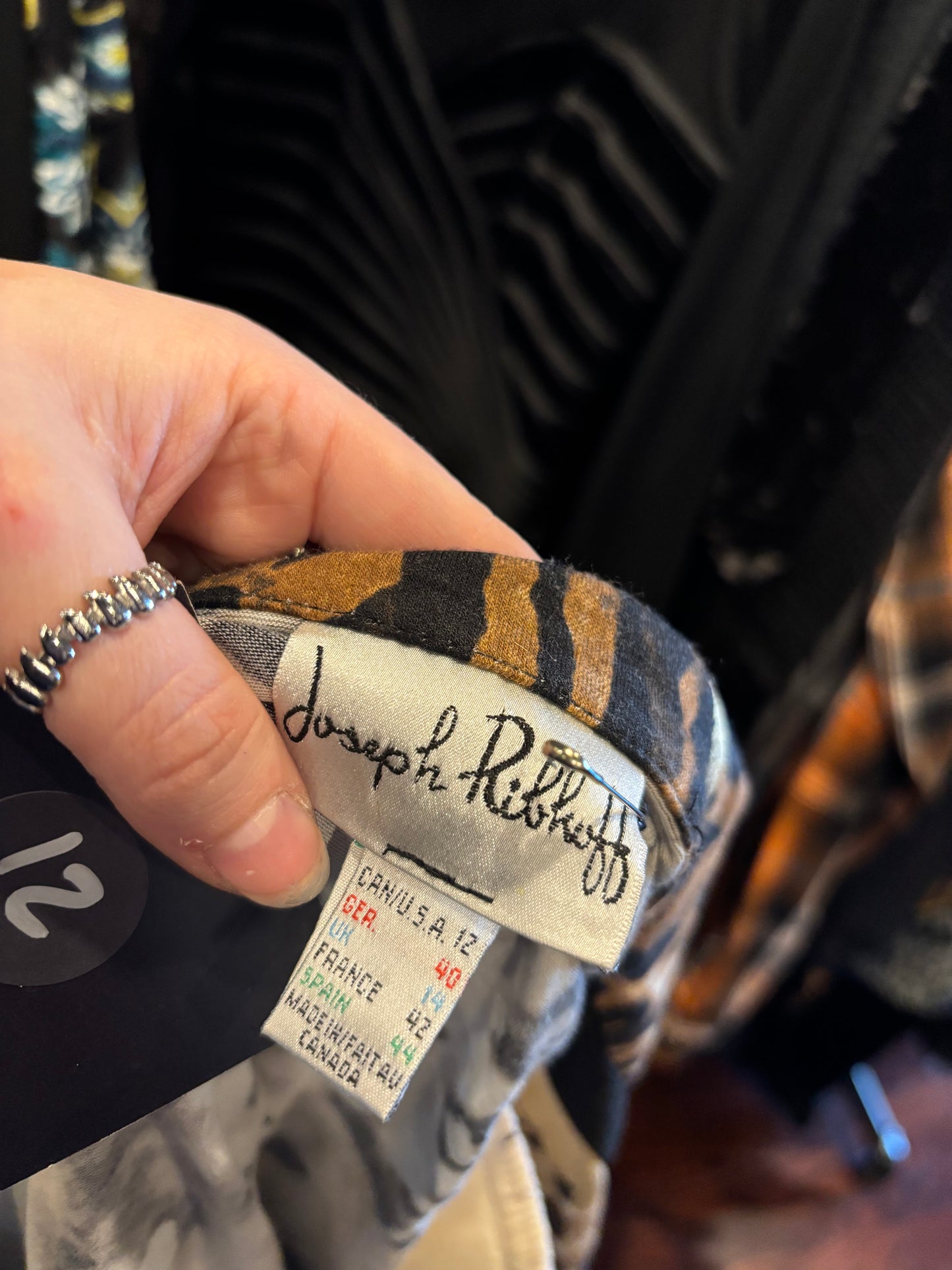 Vintage Joseph Ribhoff Cropped Animal Print Blazer