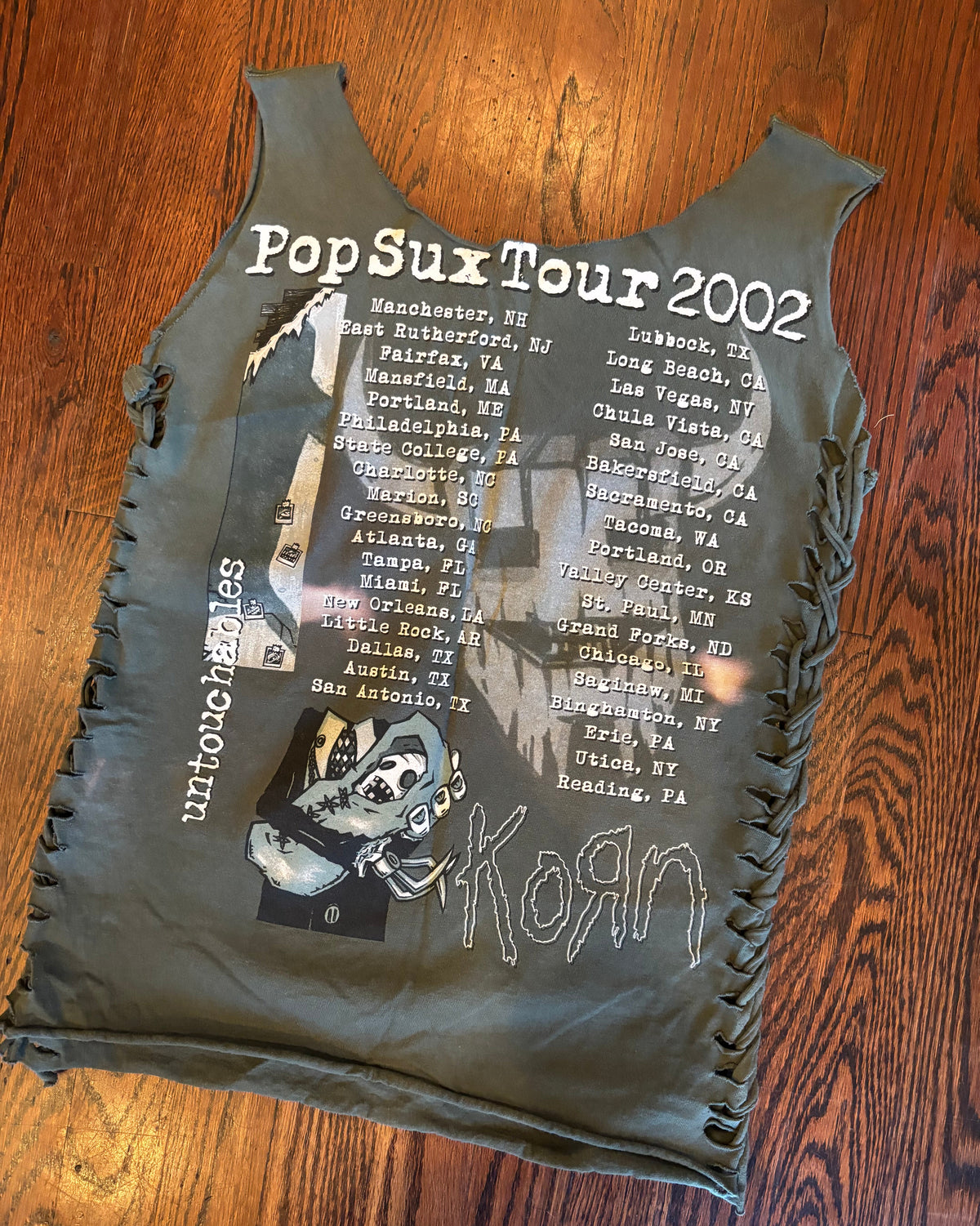 Y2K Upcycled Korn 2002 “Pop Sux Tour” Tank