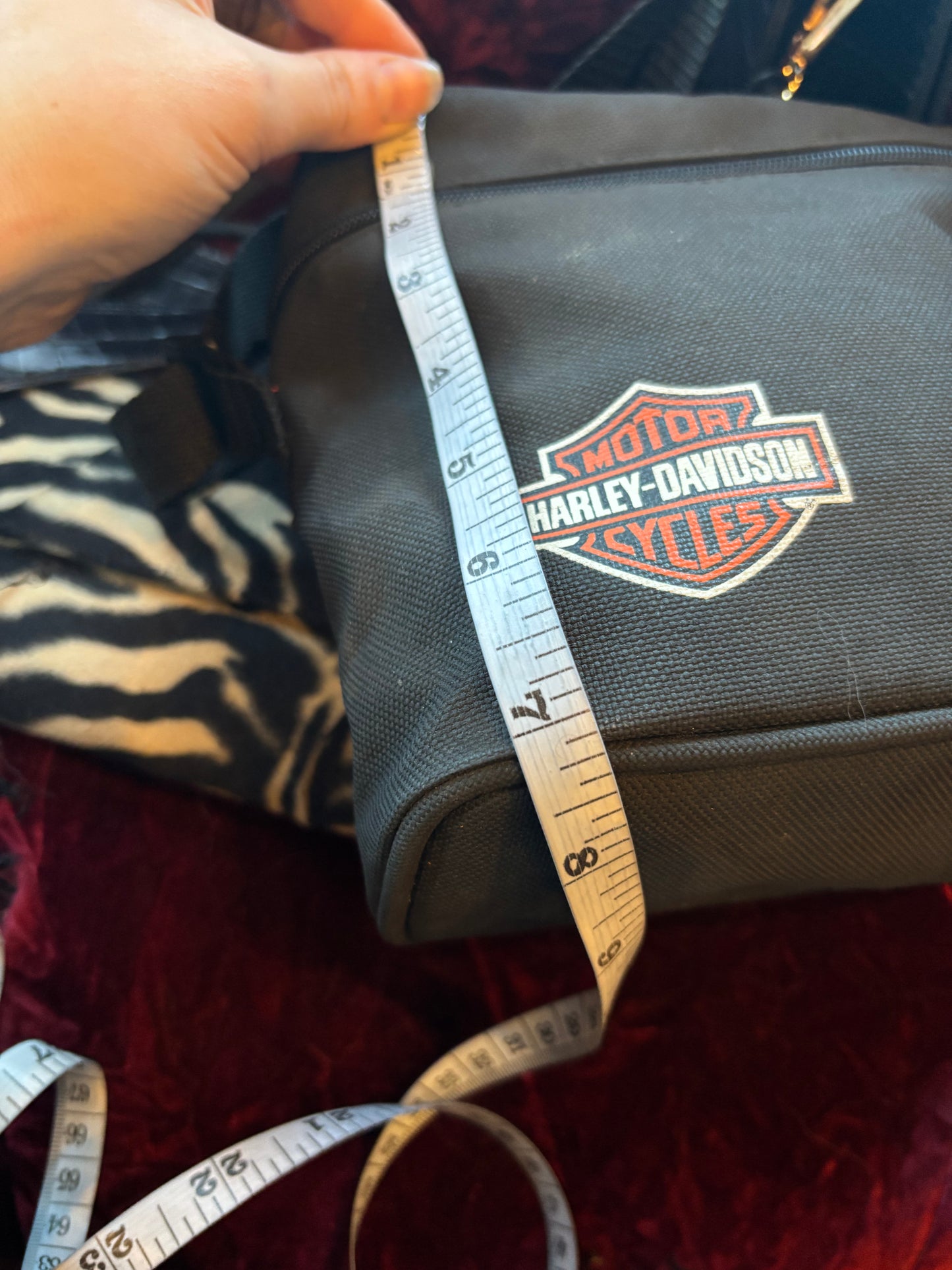 Vintage Black Canvas Harley-Davidson Crossbody Bag