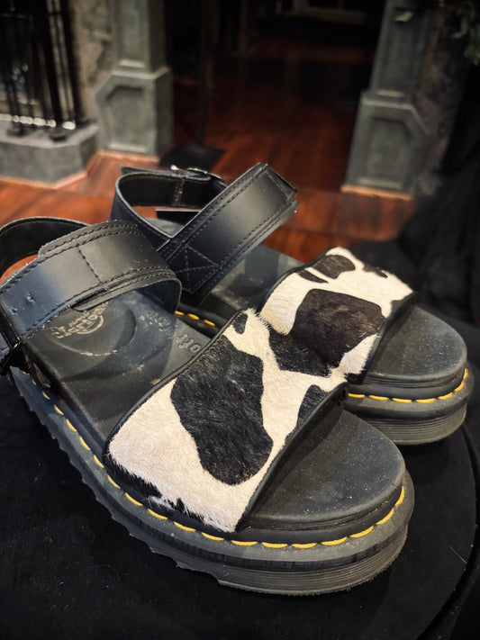 Dr.Martin VOSS Animal Print Leather Strap Sandals