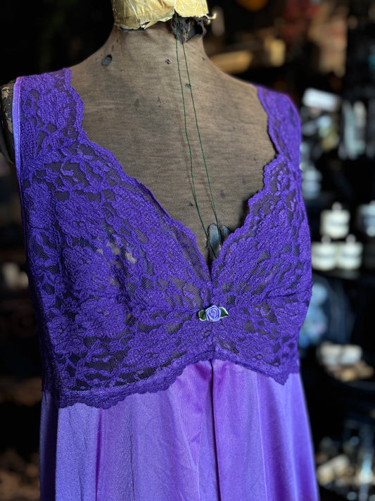 Amoureuse Purple Lace Nightgown