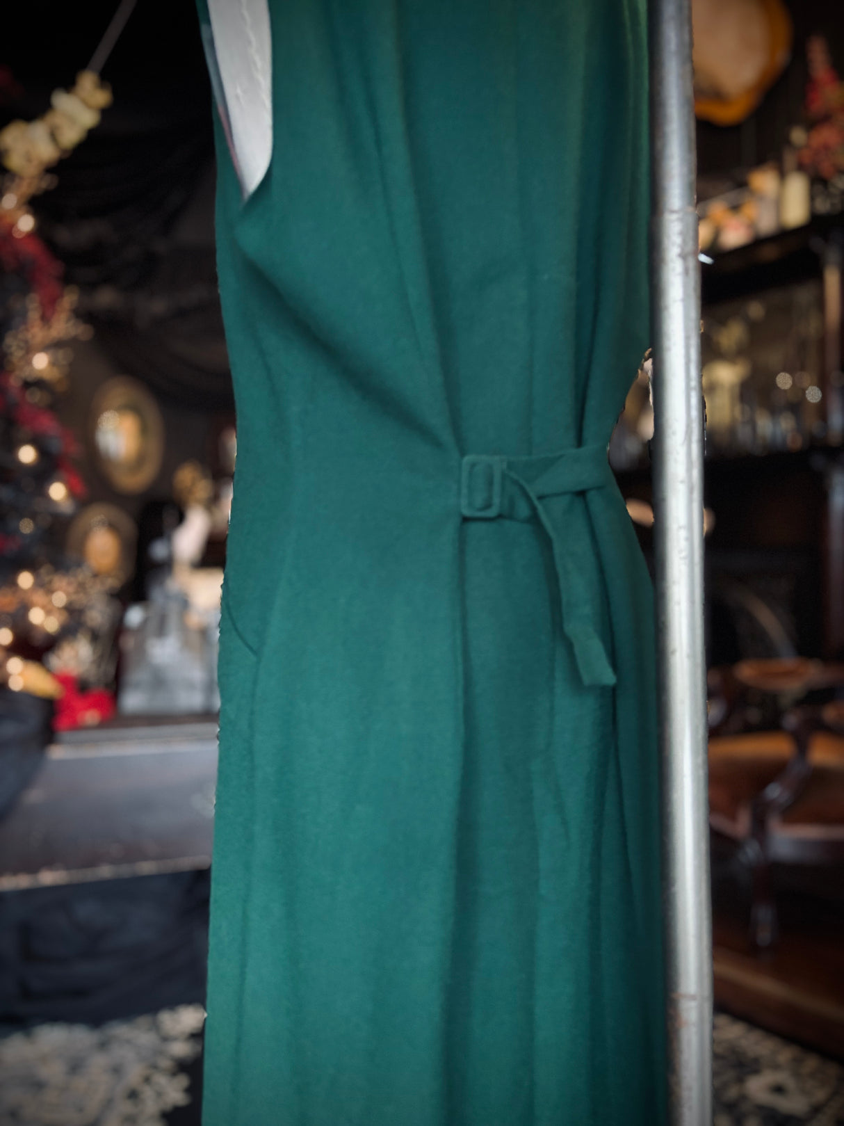 Vintage Talbots Sara Campbell Emerald Green Wool Button Down Midaxi Dress