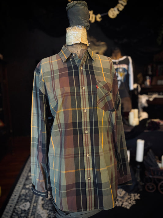 Levi’s Green and brown Button down