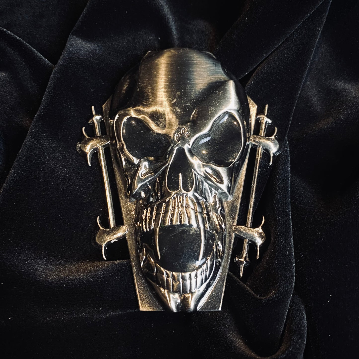 Stainless Steel Skull Coffin Shaped belt buckle