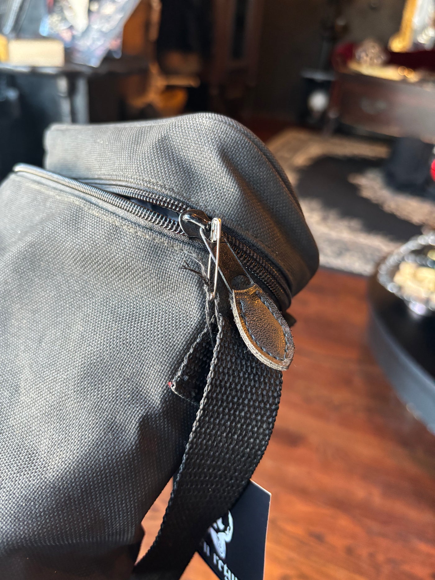 Vintage Black Canvas Harley-Davidson Crossbody Bag