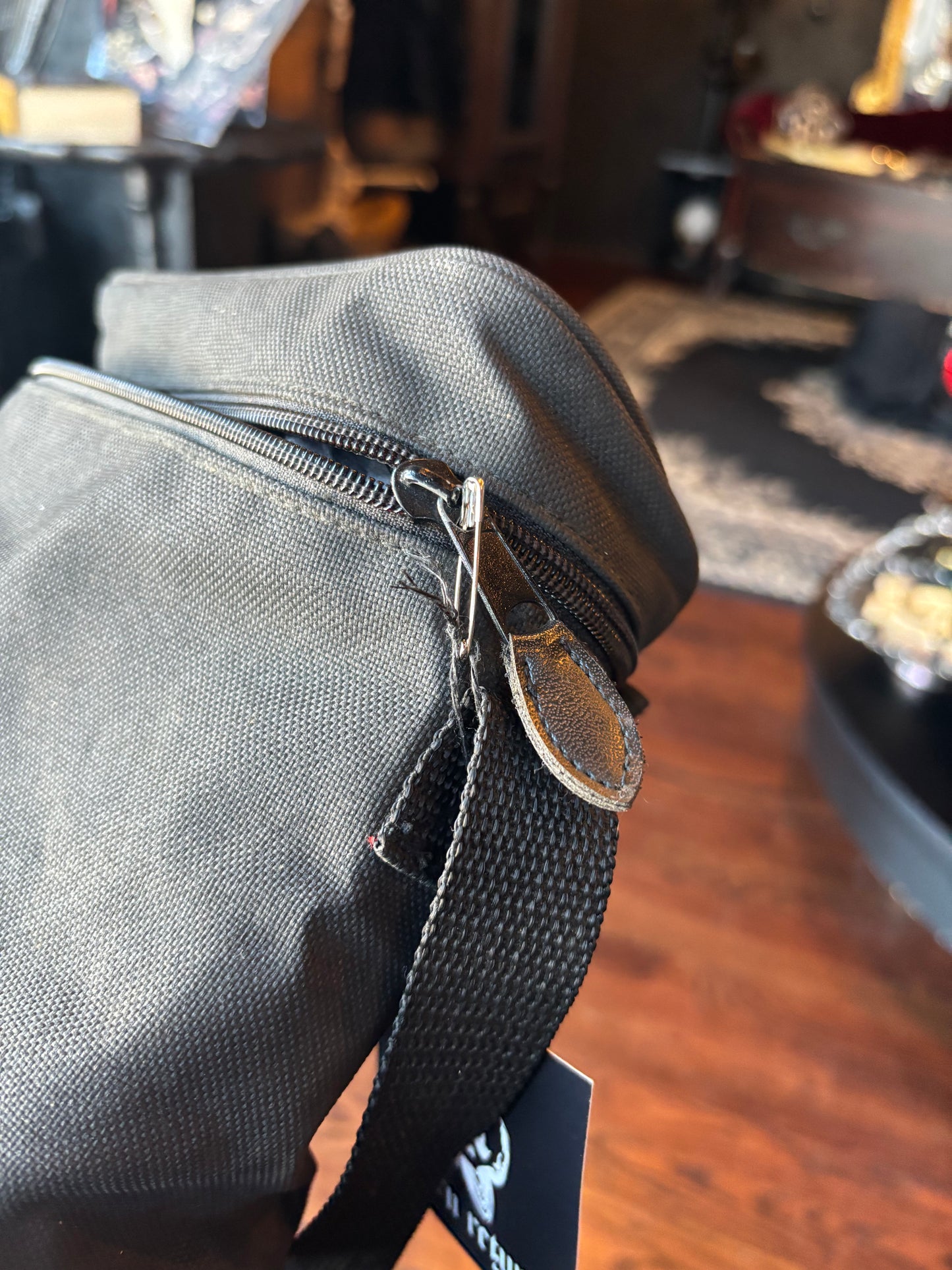 Vintage Black Canvas Harley-Davidson Crossbody Bag