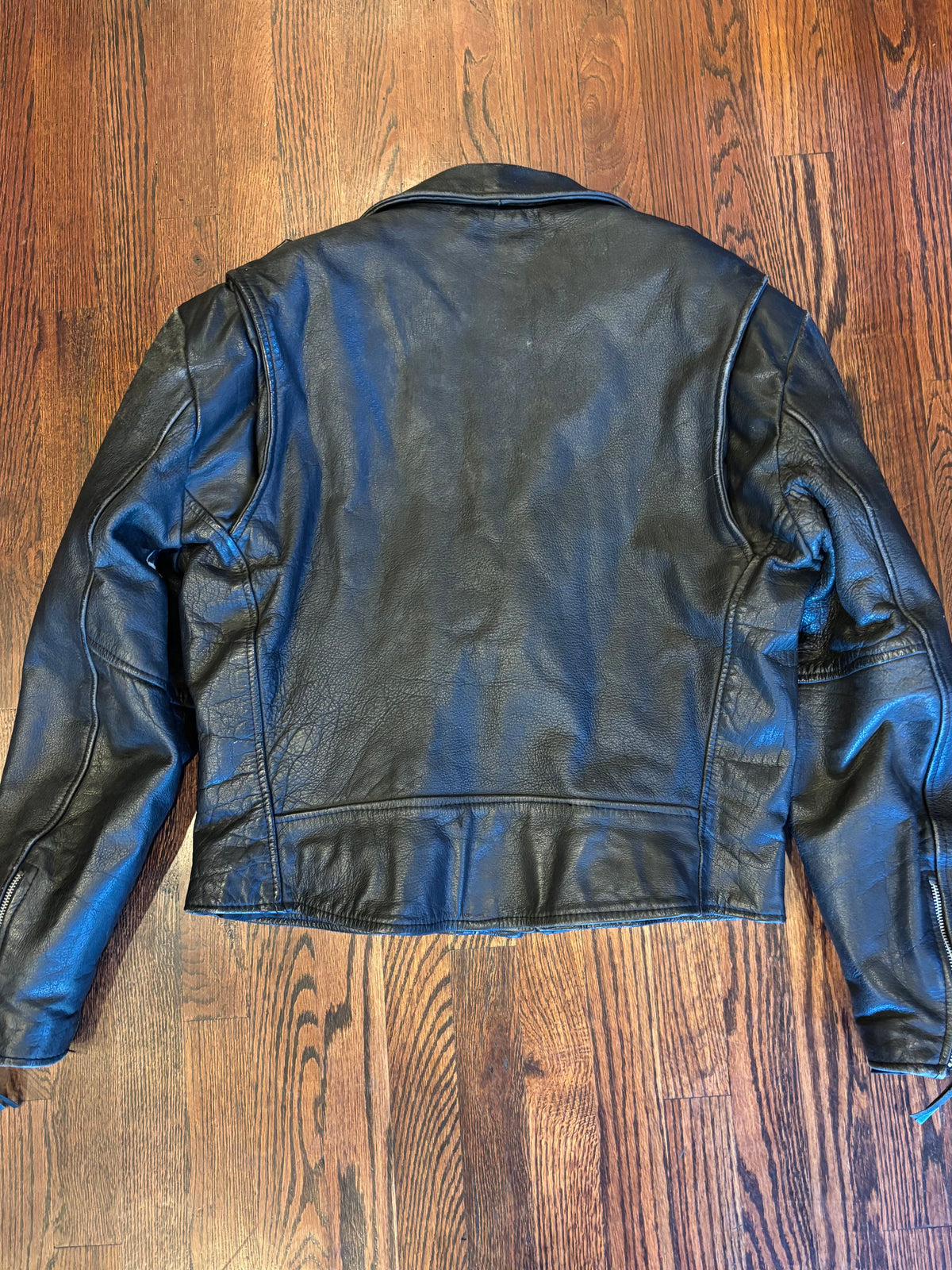 Vintage Classic 90s Black Leather Wilsons Leather Biker Motorcycle Jacket
