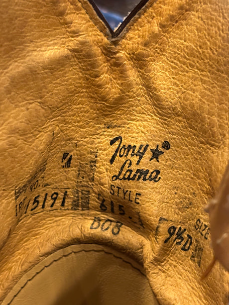 Tony Lama Leather Cream Colored Cowboy Boots