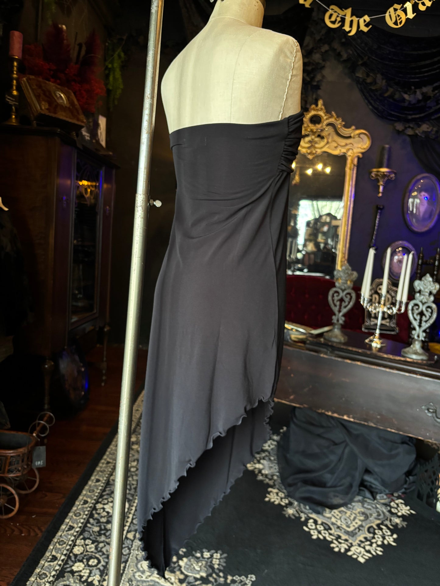 Urban Outfitters Y2K Strapless Asymmetrical Cocktail Dress