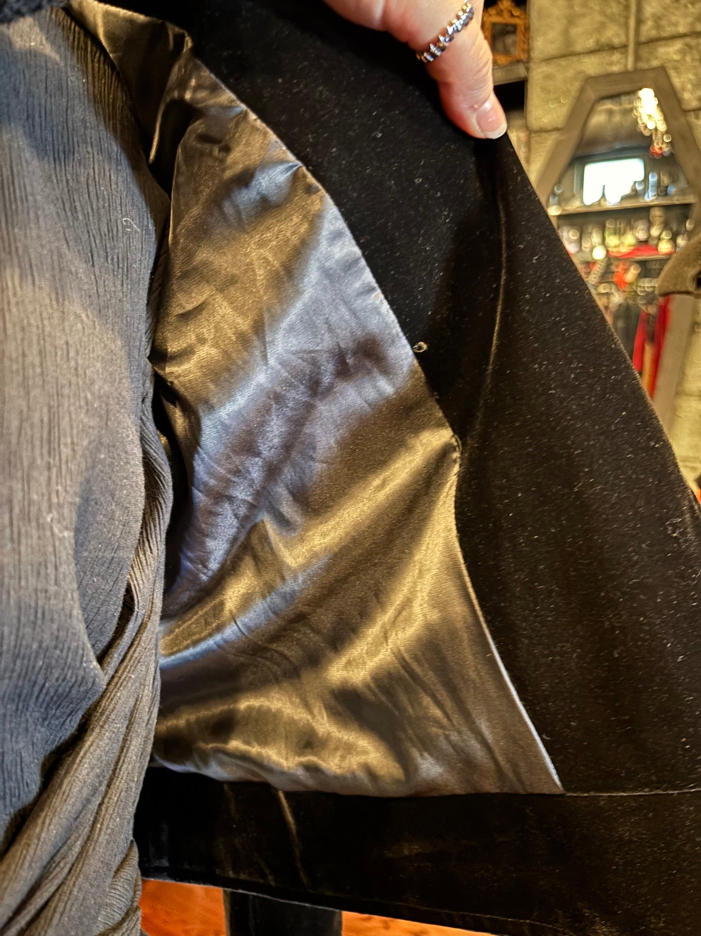 RE:NAMED Black Velvet Moto Jacket