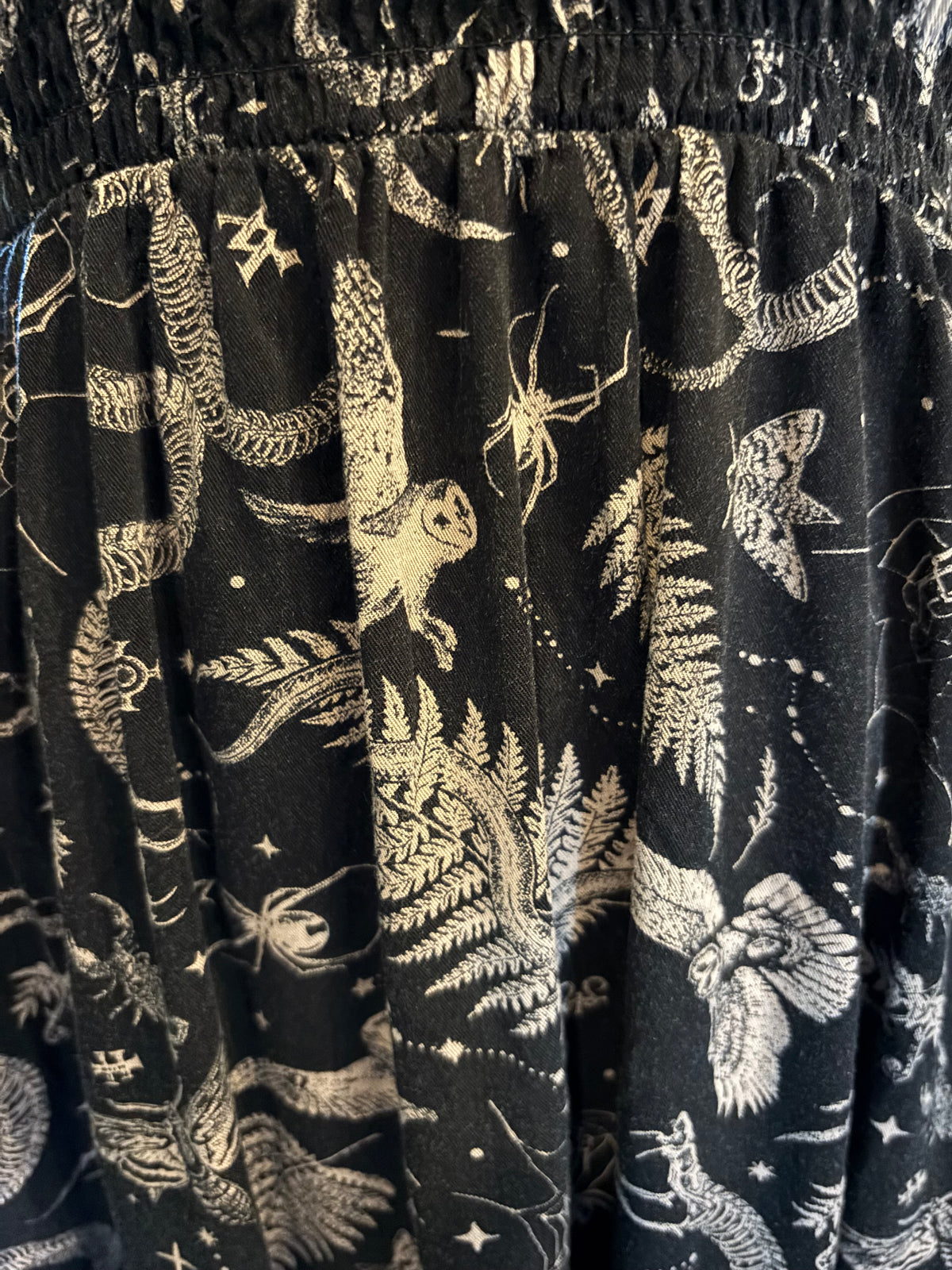 Midnight Hour Witchy Fit and Flare Graphic Midi Dress