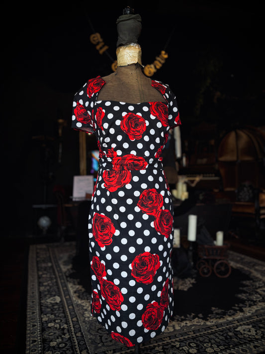 Grace Karin Rose Polkadot pinup dress