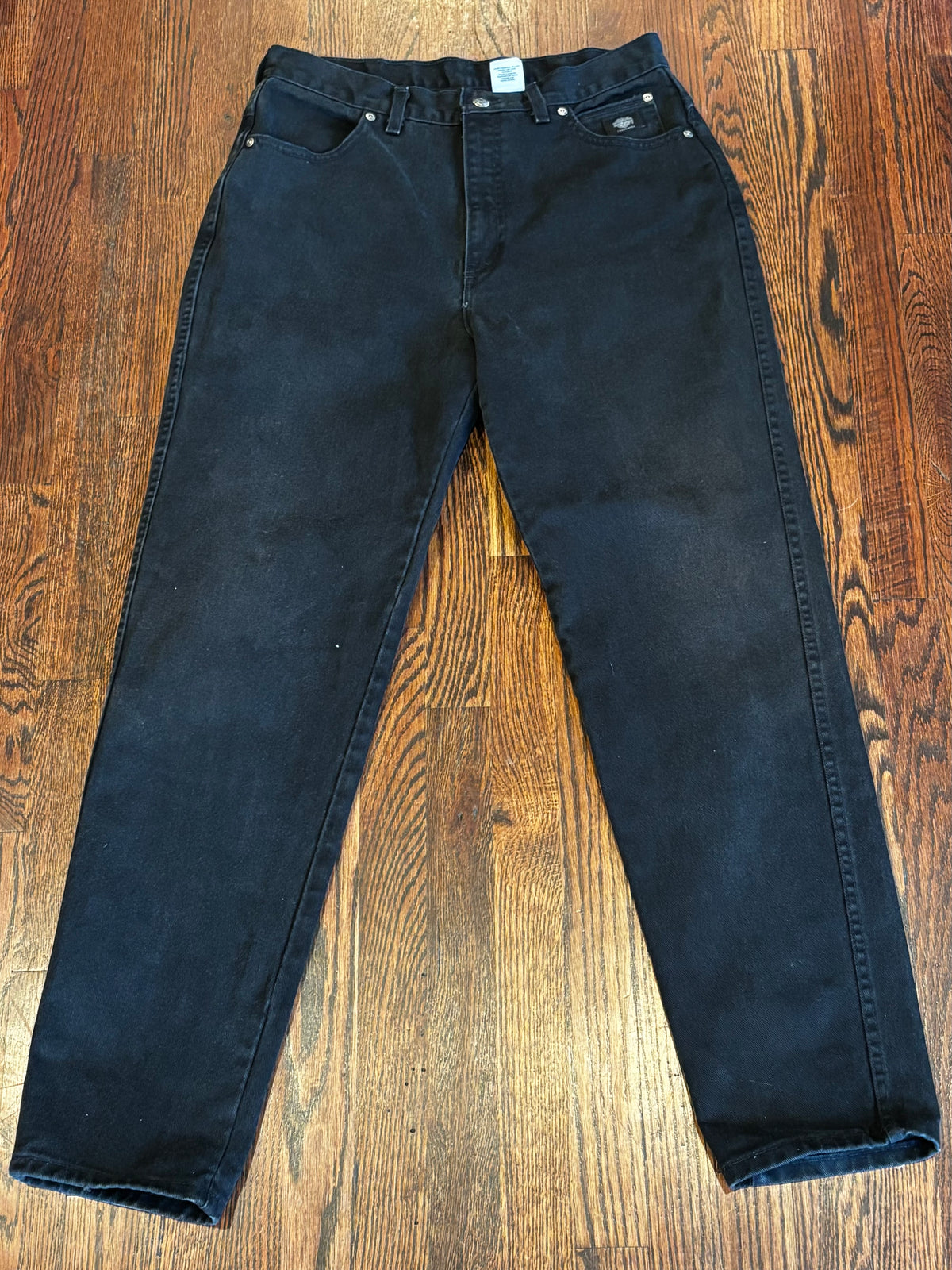 Vintage Harley-Davidson Washed Black Mid Rise Straight Leg Jeans