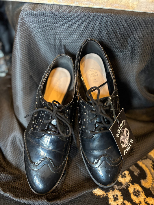 “Call it Spring” Vegan Leather Studded oxfords