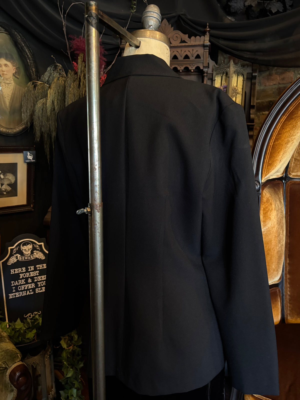 90s Vintage Double Breasted Black Blazer