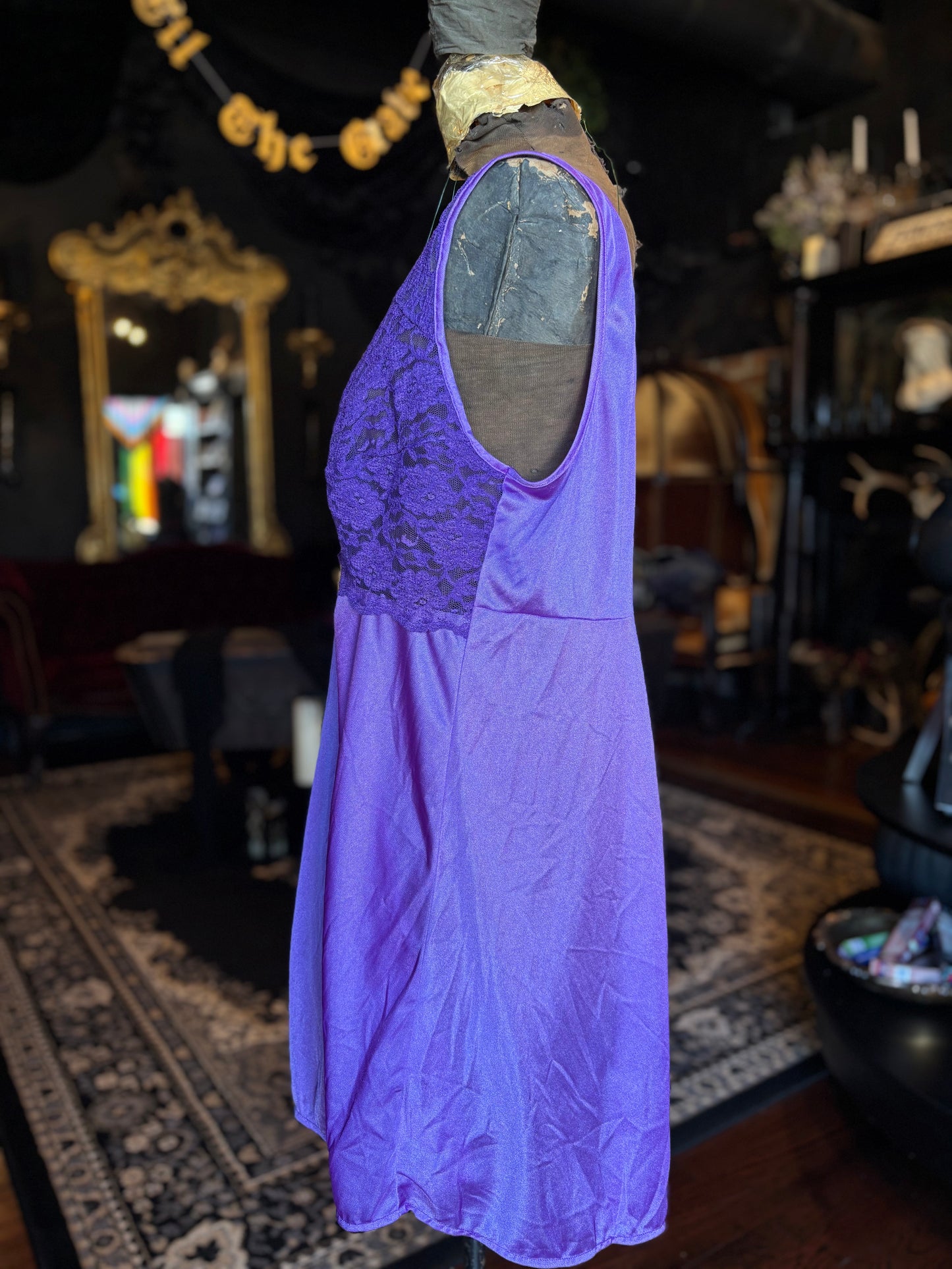 Amoureuse Purple Lace Nightgown
