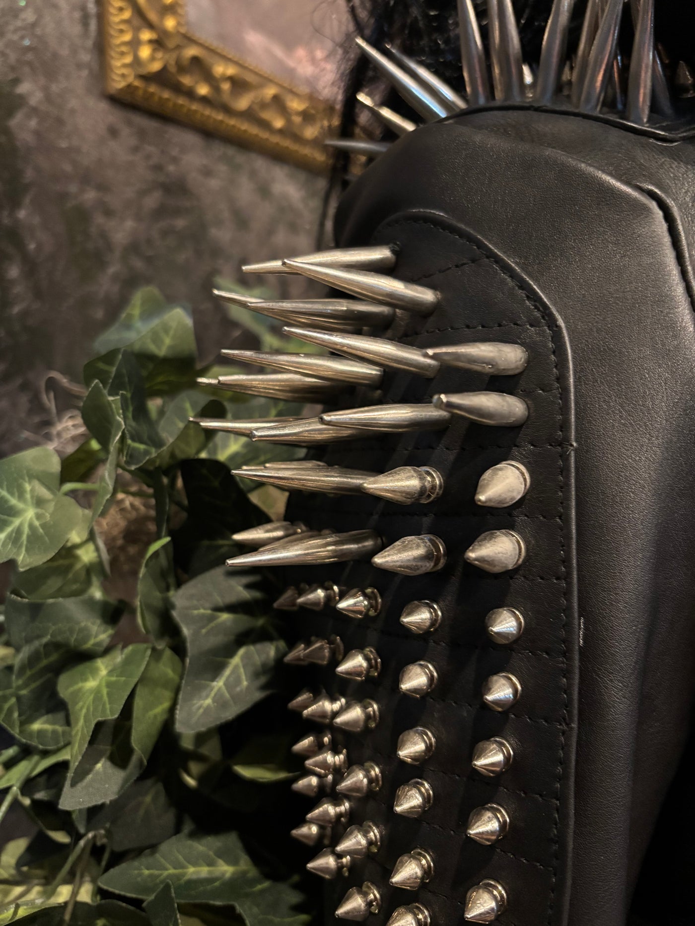 Custom spiked leather jacket
