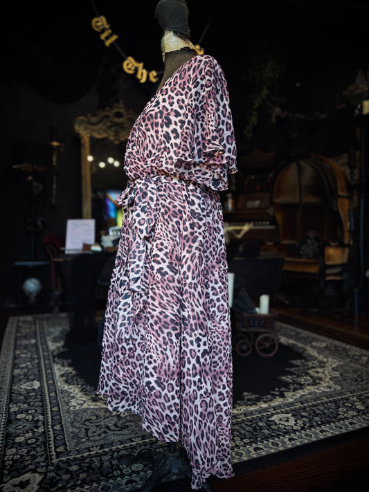 Pretty in pink Torrid Cheetah Print Wrap dress