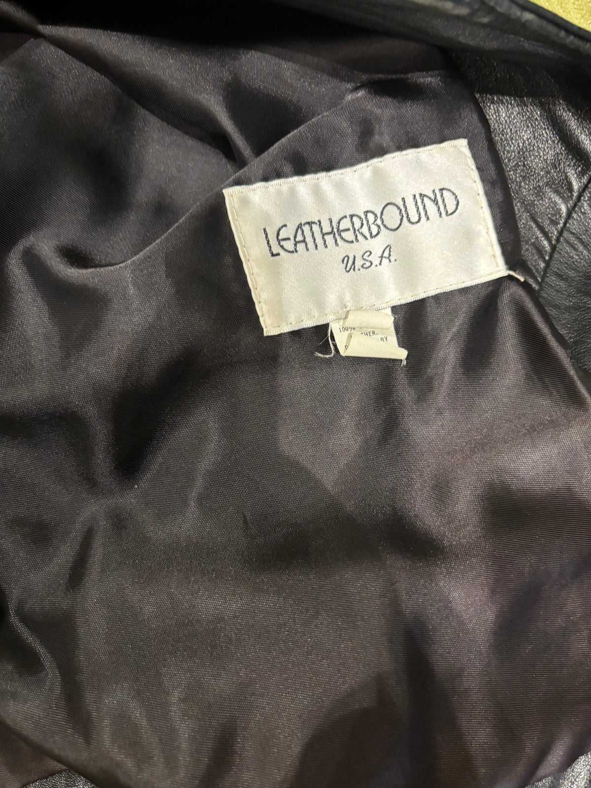 Vintage ‘Leatherbound USA’ Soft Black Leather Cropped Motorcycle Jacket