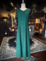 Vintage Talbots Sara Campbell Emerald Green Wool Button Down Midaxi Dress