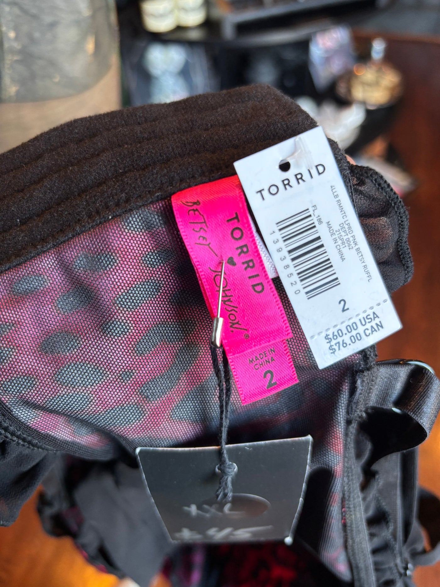 Torrid X Betsey Johnson Pink Leopard Print Bustier Bra