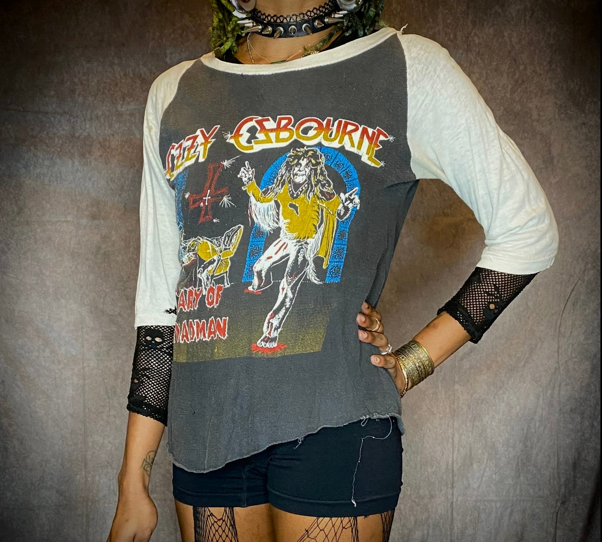 RARE Vintage Bootleg Ozzy Osbourne “Diary of a Mad Man” “Blizzard of Ozz” Baseball 3/4 Sleeve T-Shirt
