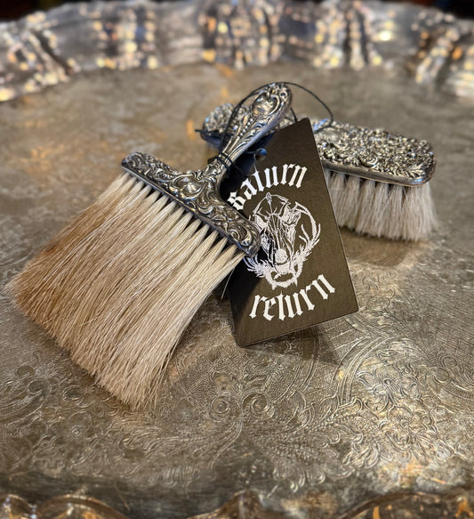 Vintage Barbering Two-Piece Set of Brushes