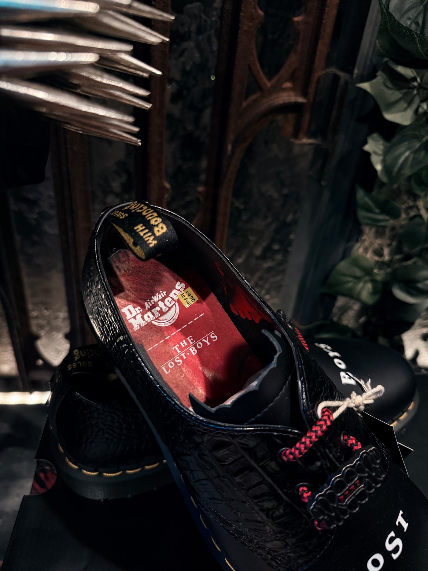 WB Lost Boys x Dr. Martens Ultra Vampire Fan Black Croc Ankle Boots