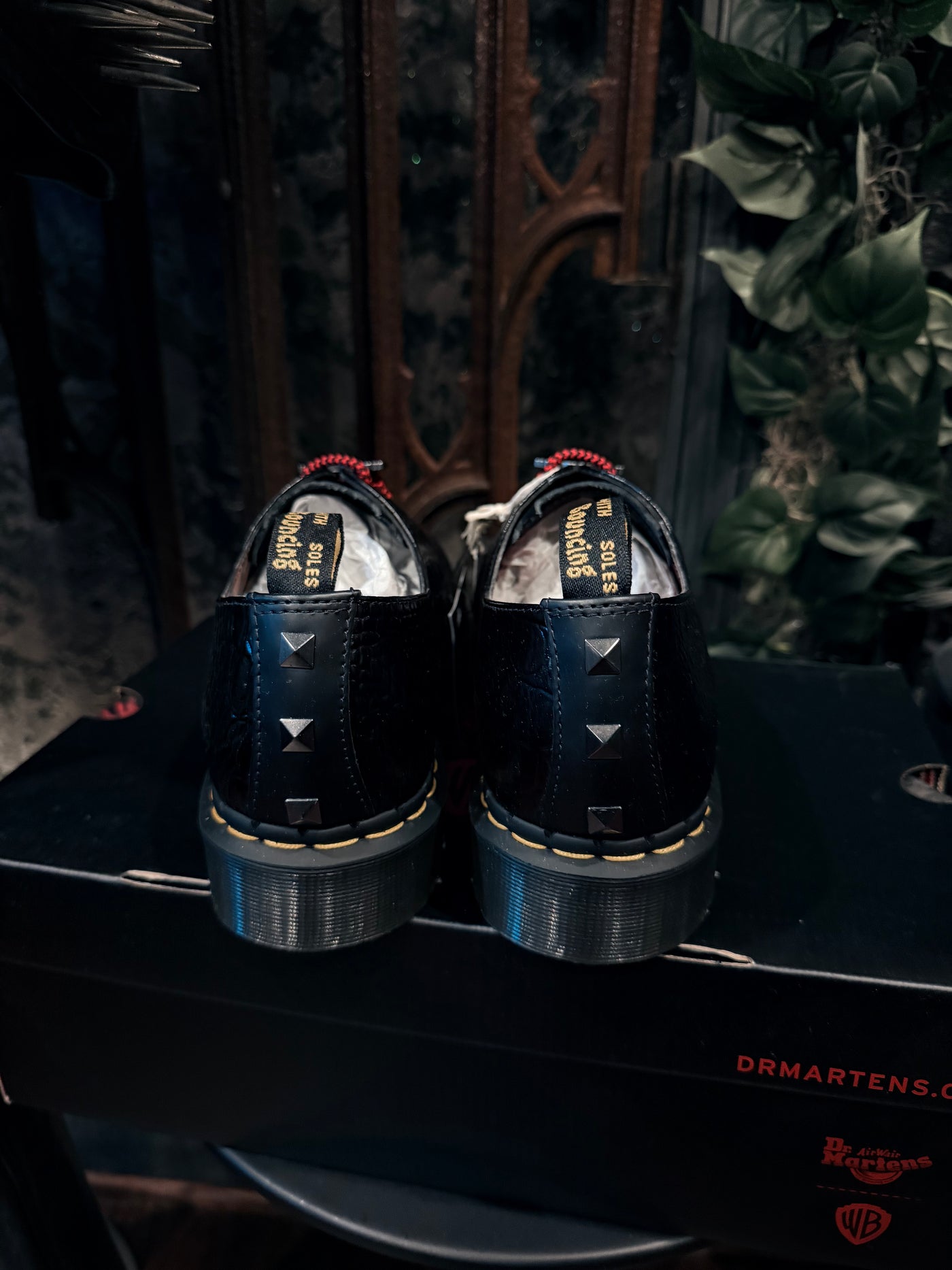 WB Lost Boys x Dr. Martens Ultra Vampire Fan Black Croc Ankle Boots