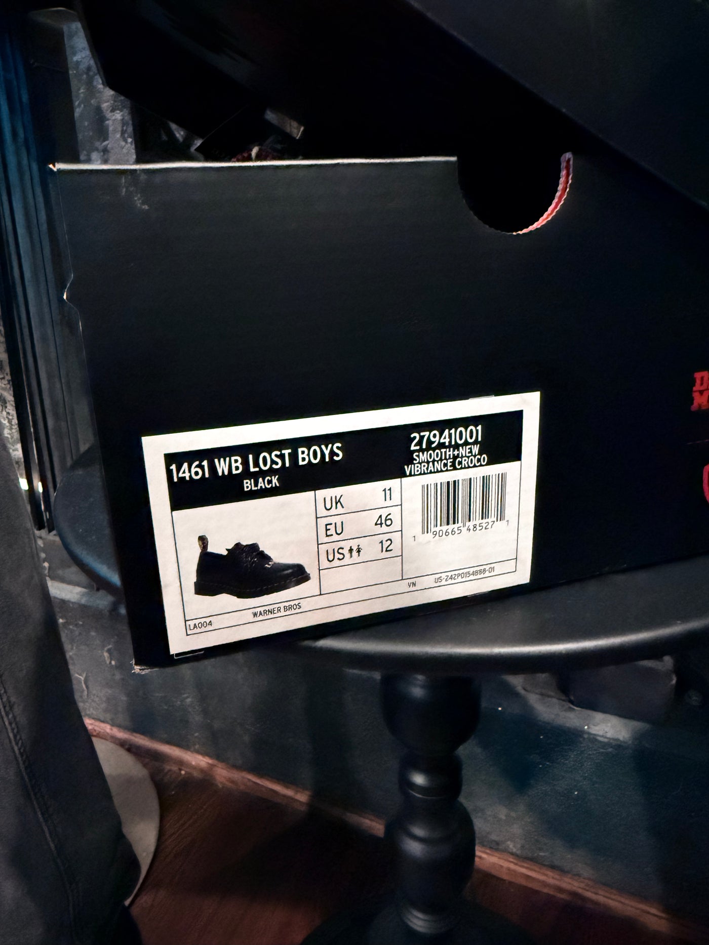 WB Lost Boys x Dr. Martens Ultra Vampire Fan Black Croc Ankle Boots