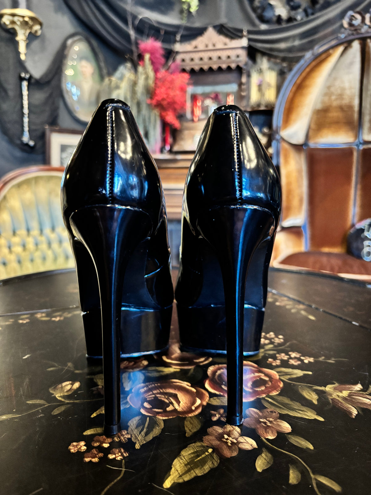 Black Glossy Platform Stiletto Pumps by Steve Madden