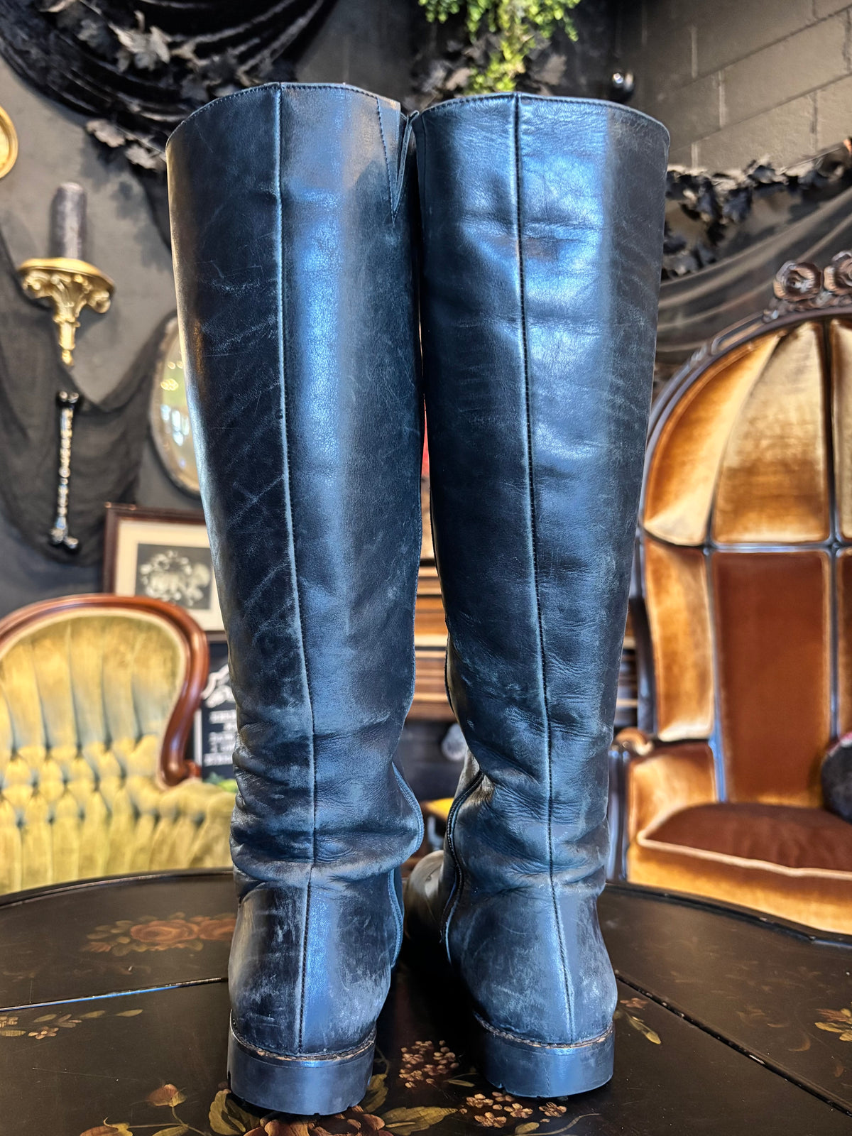 90s Ann Taylor Made In Italy Vintage Leather Lace Up Knee High Boots
