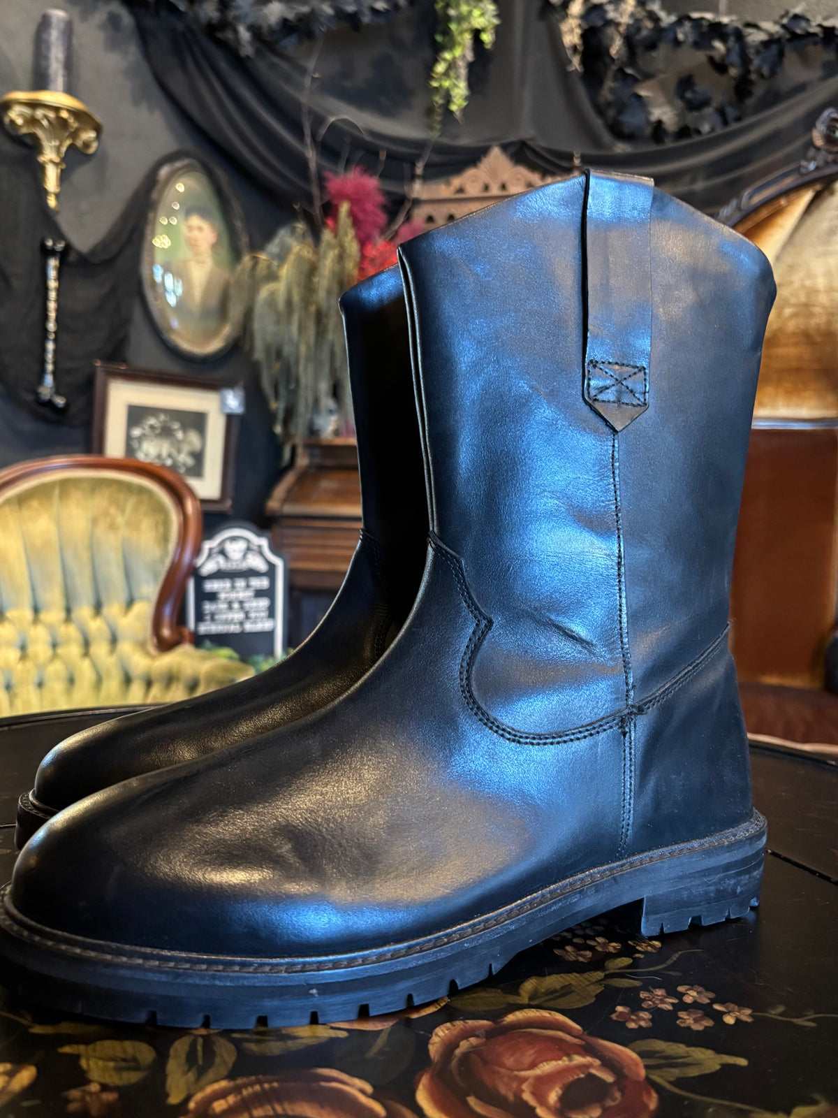 Vegan Leather Cowboy Boots