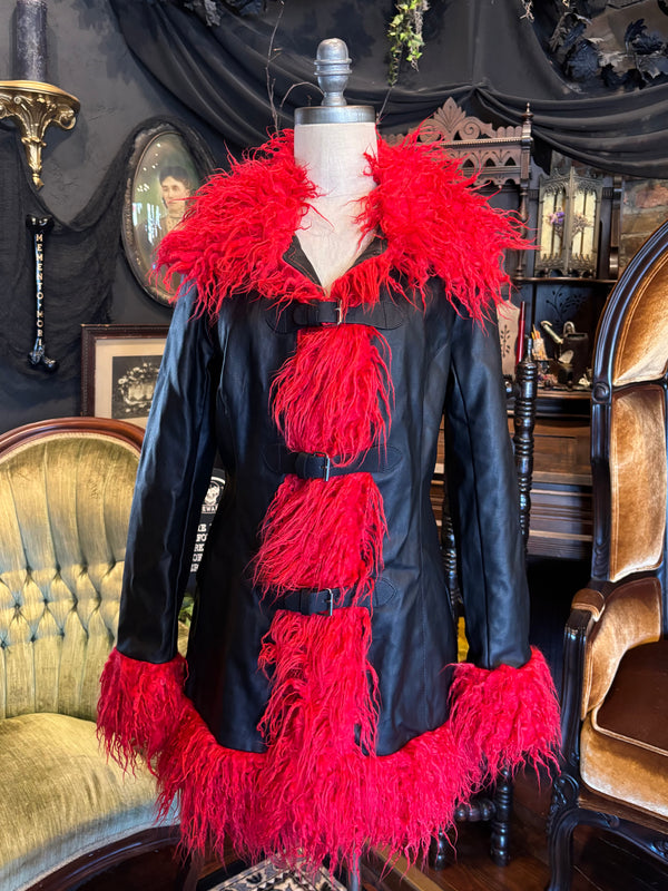 Discontinued Current Mood “No Bad Vibes” Faux Fur Jacket