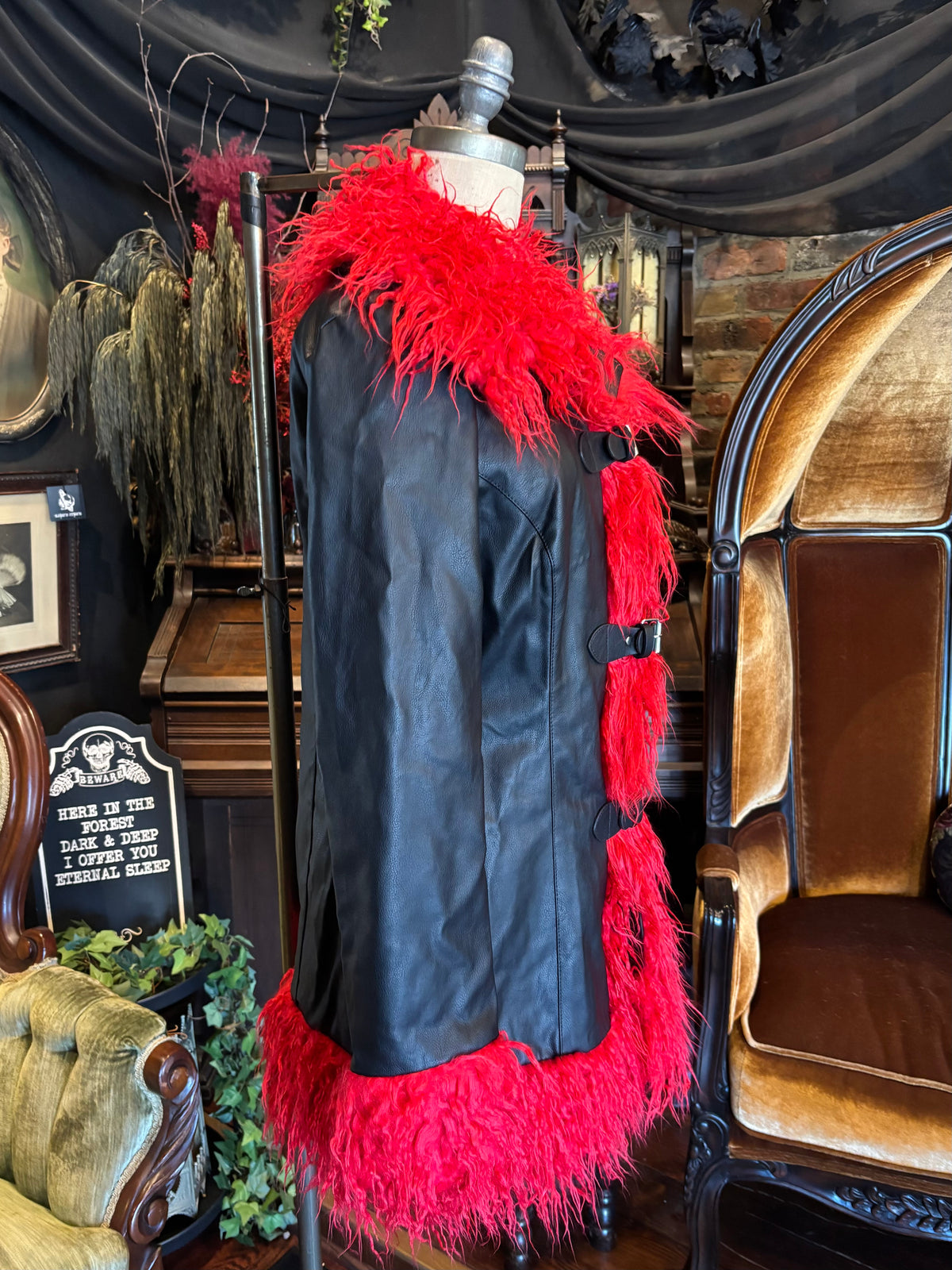 Discontinued Current Mood “No Bad Vibes” Faux Fur Jacket
