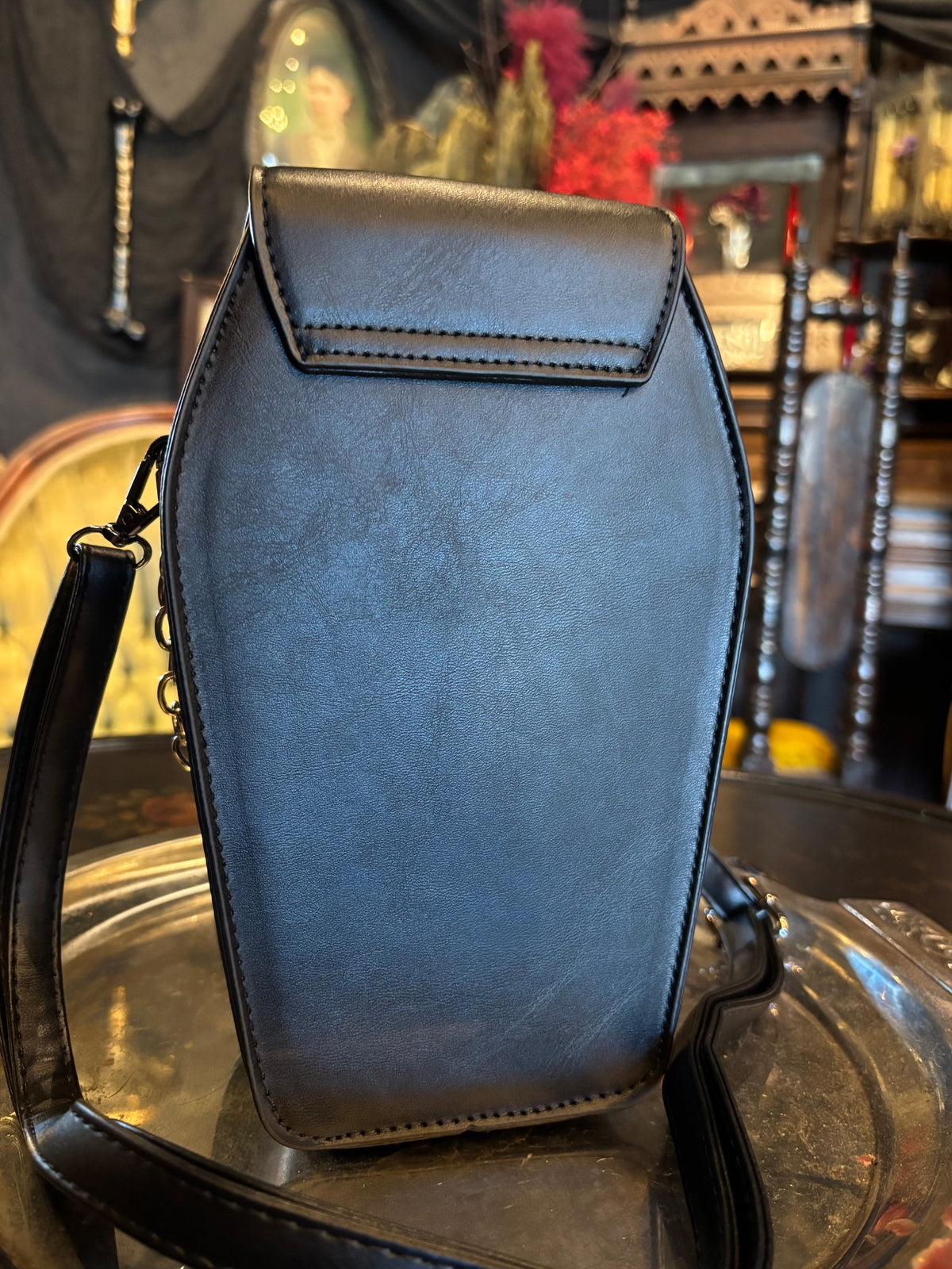 Gothic Studded Vegan Leather Cross Coffin Purse