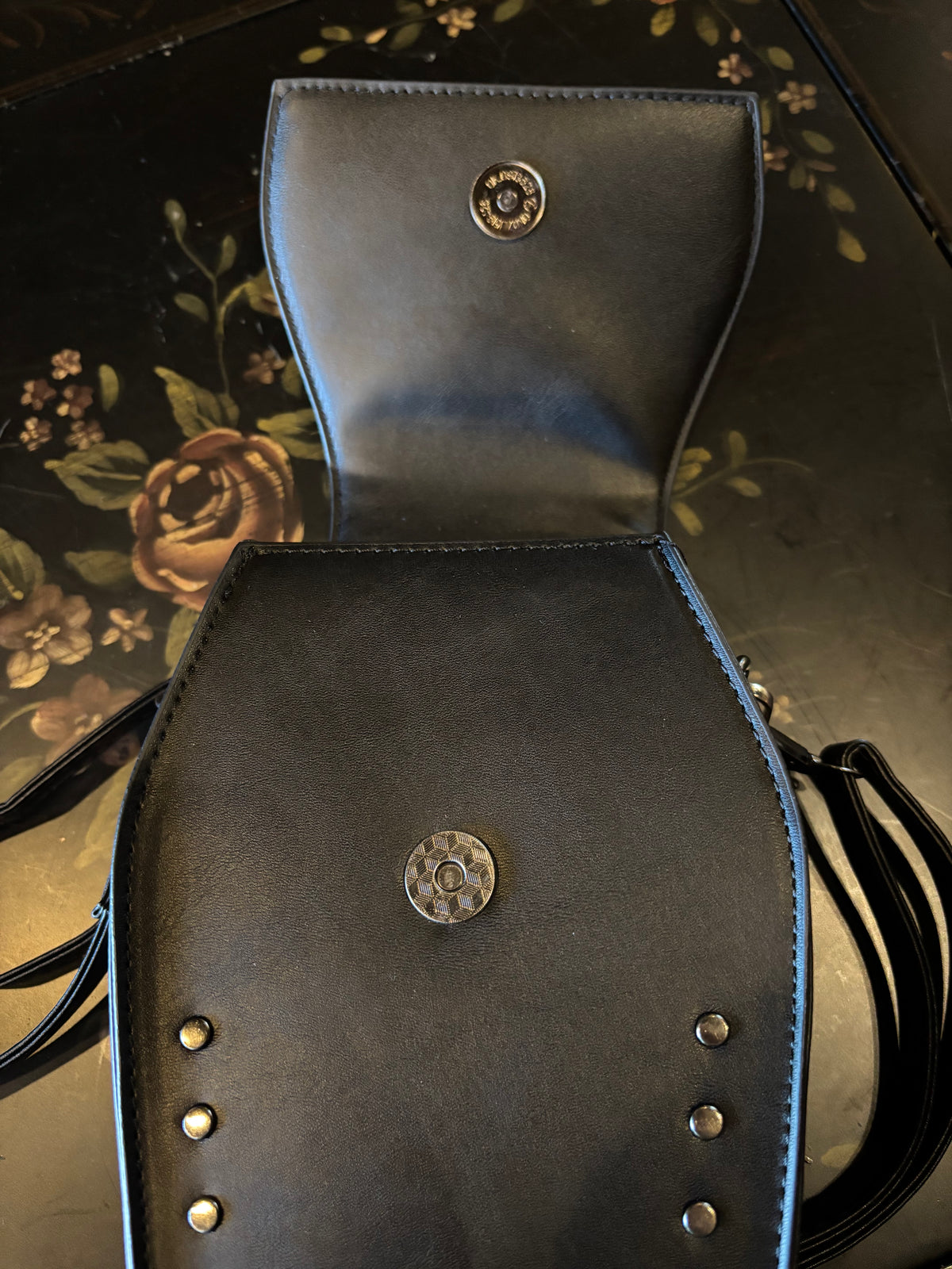 Gothic Studded Vegan Leather Cross Coffin Purse