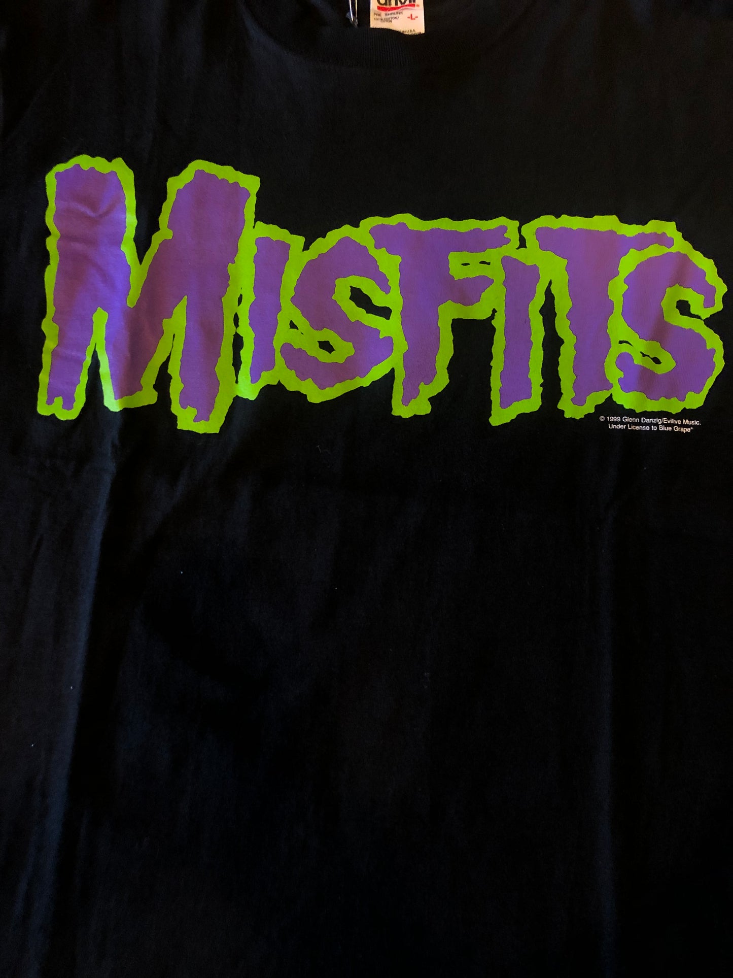 Vintage ‘99 Misfits Purple and Green Logo T-Shirt